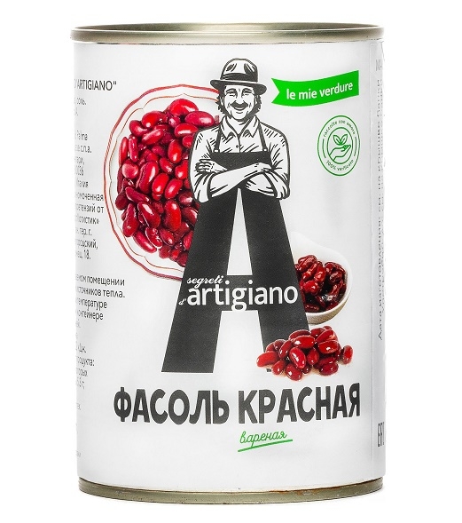 Красная фасоль консервированная Ред Кидней Artigiano 400 грамм
