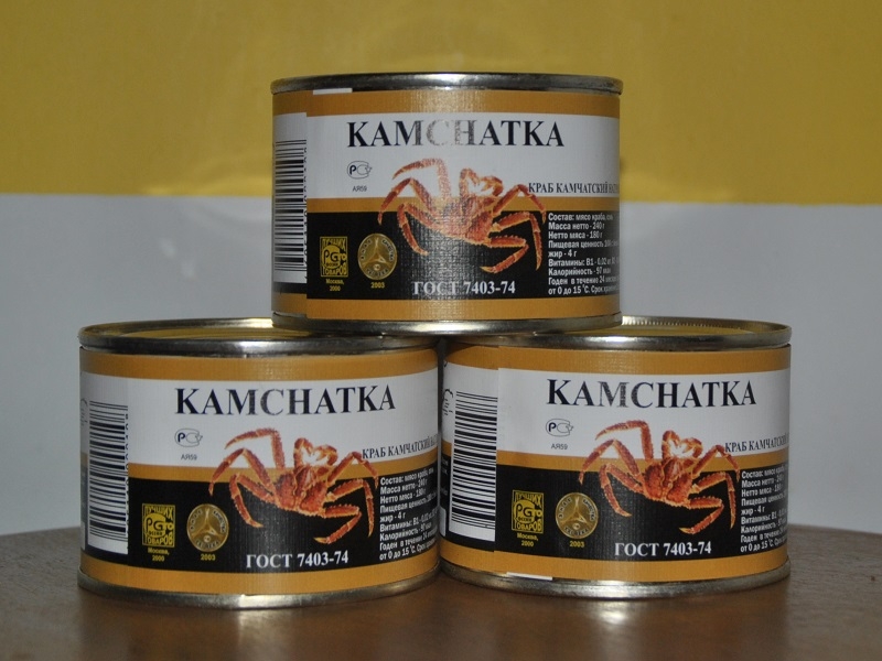 Краб камчатский жестяная банка 250 г. 