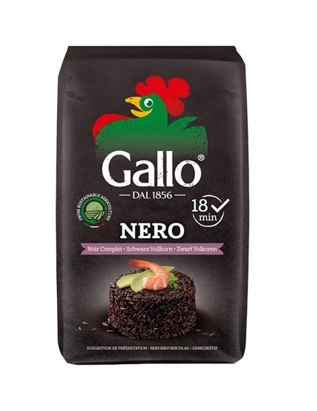 Рис черный нешлифованный пропаренный Riso Gallo 500 грамм