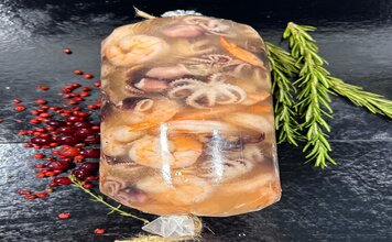Рубленая колбаса с креветкой и крабом