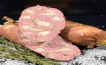 Колбаса рубленая из лосося и кальмара