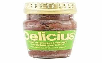 Филе анчоуса европейского в подсолнечном масле Delicius 90 г